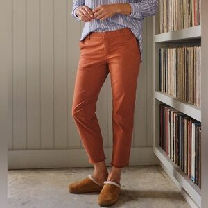 Frank & Eileen Wicklow Italian Chino Crop Pants Cotton Rust Orange Size 2